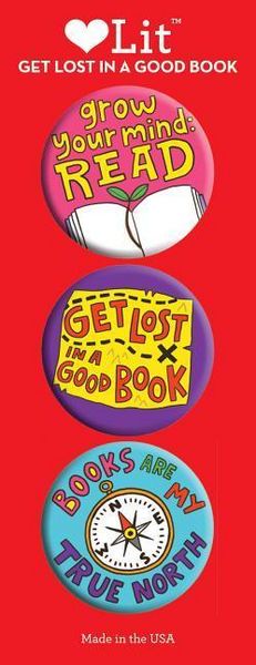 Produktbild: Gibbs-Smith, G: Get Lost in a Good Book 3 Badge Set