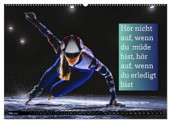 Produktbild: St&auml;rker als gestern &ndash; Sportliche Motivation in Bildern und Spr&uuml;chen (hochwertiger Premium Wandkalender 2027 DIN A2 quer), Kunstdruck in Hochglanz