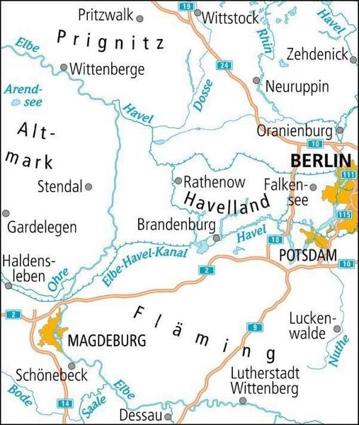 Produktbild: ADFC-Radtourenkarte 8 Havelland Magdeburger B&ouml;rde 1:150.000, rei&szlig;- und wetterfest, E-Bike geeignet, GPS-Tracks Download