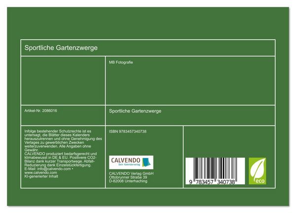 Produktbild: Sportliche Gartenzwerge (Tischkalender 2026 DIN A5 quer), CALVENDO Monatskalender