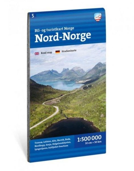 Produktbild: Bil- og turistkart Nord-Norge 1:500 000