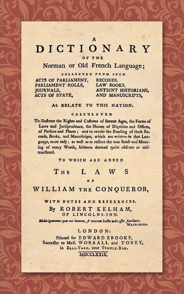 Produktbild: A Dictionary of the Norman or Old French Language (1779)