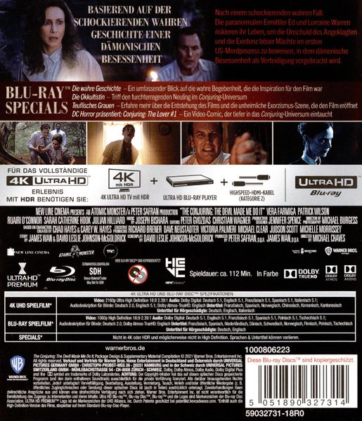 Produktbild: Conjuring 3: Im Bann des Teufels (+ Blu-ray 2D)