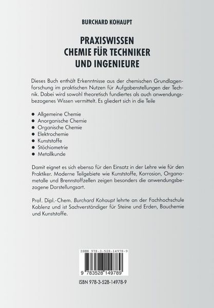 Produktbild: Praxiswissen Chemie f&uuml;r Techniker und Ingenieure