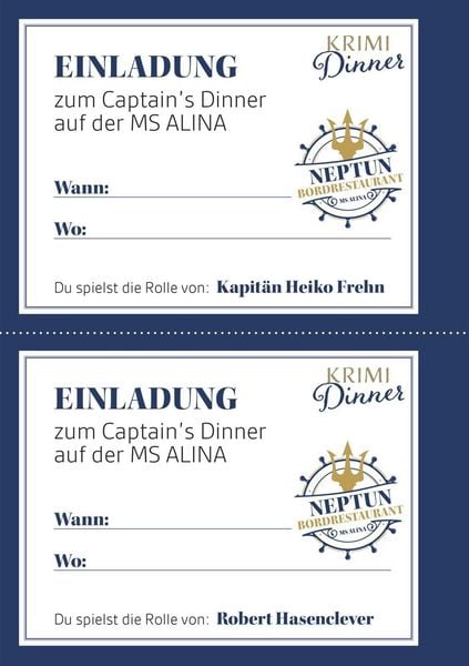 Produktbild: Krimi-Dinner: T&ouml;dliches Captain's Dinner
