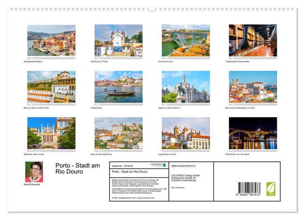 Produktbild: Porto - Stadt am Rio Douro (Wandkalender 2026 DIN A2 quer), CALVENDO Monatskalender