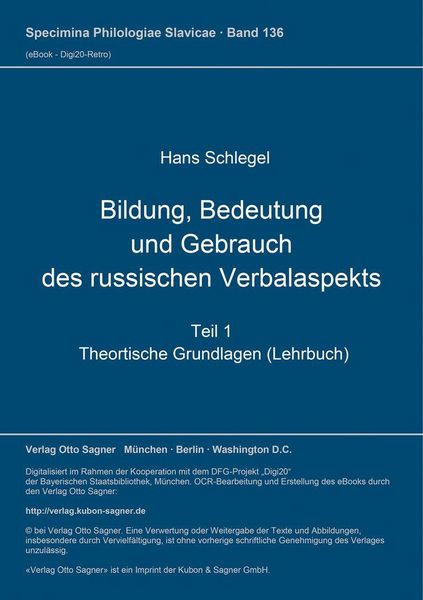 Bildung, Bedeutung und Gebrauch des russischen Verbalaspekts, Taschenbuch von Hans Schlegel, Peter Lang GmbH, Internationaler Verlag der