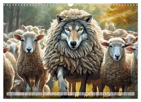 Produktbild: Tierische Metaphern (Wandkalender 2026 DIN A3 quer), CALVENDO Monatskalender
