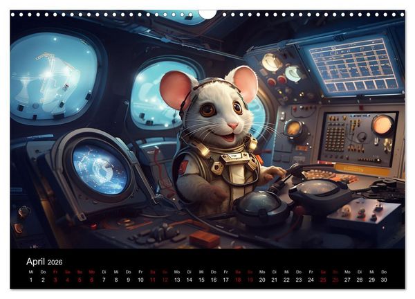 Produktbild: M&auml;use im All (Wandkalender 2026 DIN A3 quer), CALVENDO Monatskalender