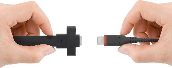 Produktbild: Renkforce USB-Kabel USB 3.2 Gen1 USB-C&reg; Stecker, USB-C&reg; Buchse 0.25 m Schwarz schraubbar, hochflexibel RF-3415030