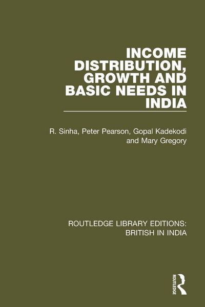 Produktbild: Income Distribution, Growth and Basic Needs in India