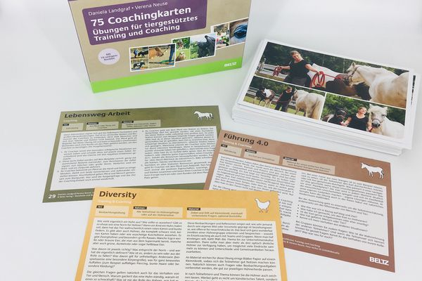 Produktbild: 75 Coachingkarten &Uuml;bungen f&uuml;r tiergest&uuml;tztes Training und Coaching