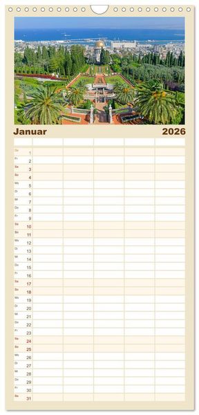 Produktbild: Familienplaner 2026 - Zwischen Tradition und Moderne: Israel mit 5 Spalten (Wandkalender, 21 x 45 cm) CALVENDO