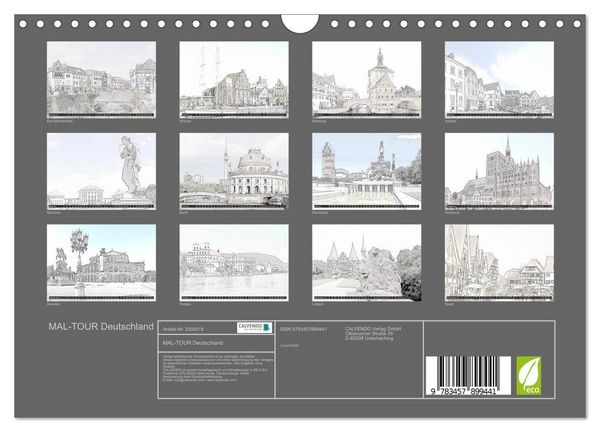 Produktbild: MAL-TOUR Deutschland (Wandkalender 2026 DIN A4 quer), CALVENDO Monatskalender