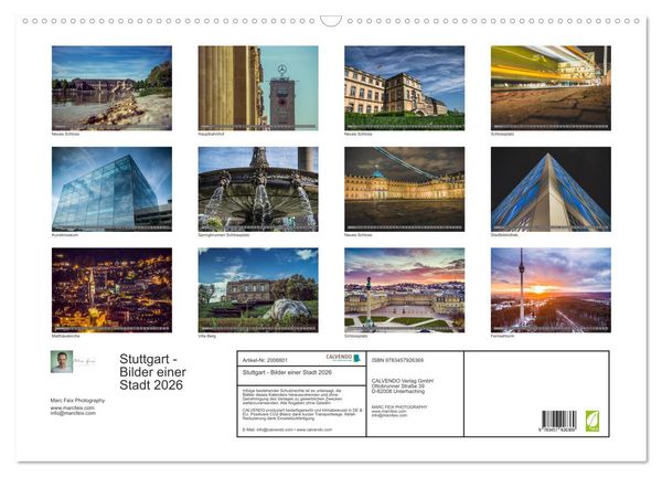 Produktbild: Stuttgart - Bilder einer Stadt 2026 (Wandkalender 2026 DIN A2 quer), CALVENDO Monatskalender