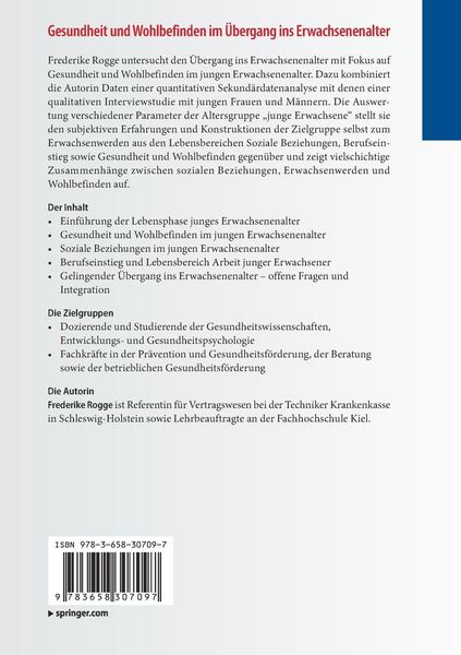 Produktbild: Gesundheit und Wohlbefinden im &Uuml;bergang ins Erwachsenenalter
