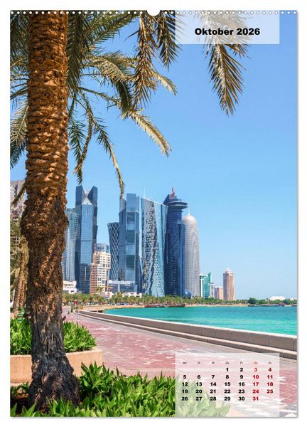Produktbild: Doha Leuchtende Hauptstadt von Katar (hochwertiger Premium Wandkalender 2026 DIN A2 hoch), Kunstdruck in Hochglanz