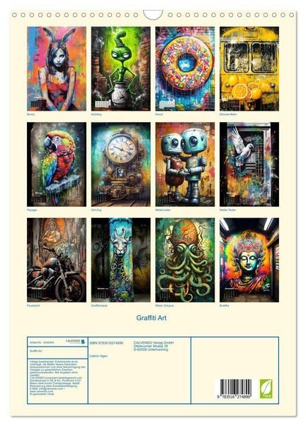 Produktbild: Graffiti Art (Wandkalender 2026 DIN A3 hoch), CALVENDO Monatskalender