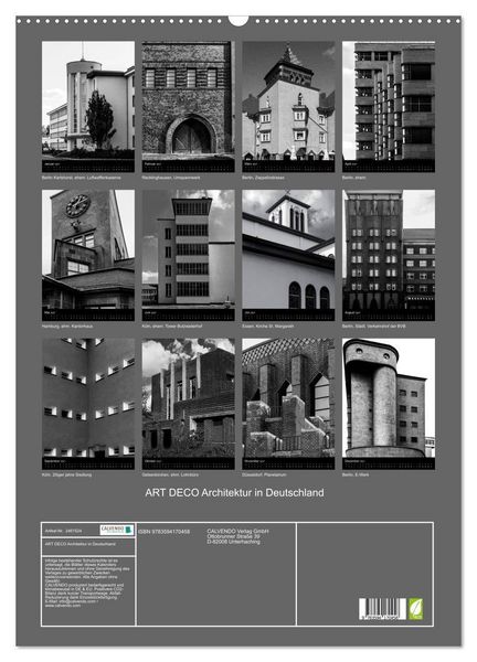 Produktbild: ART DECO Architektur in Deutschland (Wandkalender 2027 DIN A2 hoch), CALVENDO Monatskalender