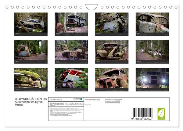 Produktbild: BILKYRKOG&Aring;RDEN Der Autofriedhof im Kyrk&ouml; Mosse (Wandkalender 2026 DIN A4 quer), CALVENDO Monatskalender