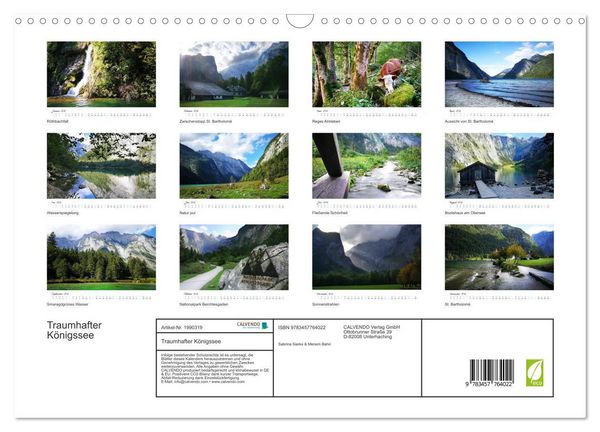 Produktbild: Traumhafter K&ouml;nigssee (Wandkalender 2026 DIN A3 quer), CALVENDO Monatskalender