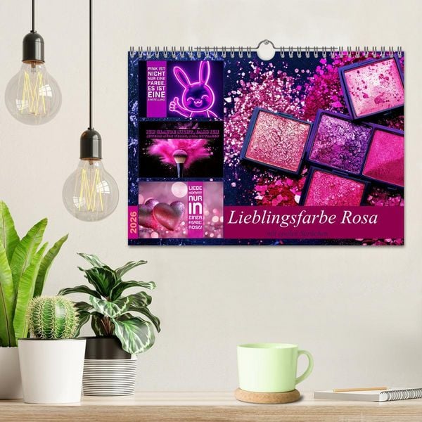 Produktbild: Lieblingsfarbe Rosa - mit coolen Spr&uuml;chen (Wandkalender 2026 DIN A4 quer), CALVENDO Monatskalender