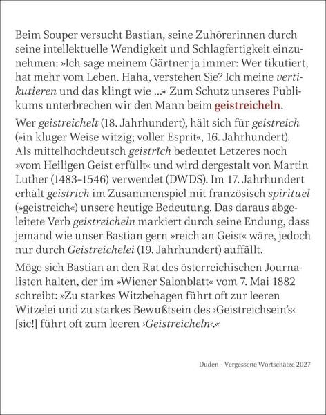 Produktbild: Duden Vergessene Wortsch&auml;tze Tagesabrei&szlig;kalender 2027