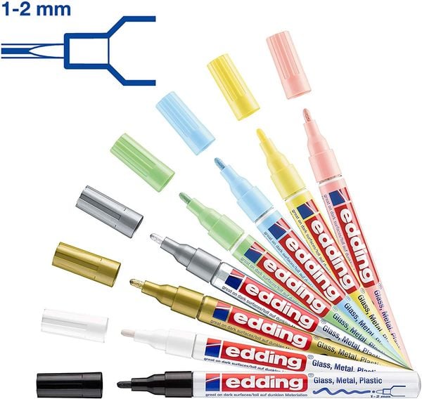 Produktbild: Edding Glanzlackmarker 751 Creative Pastell 1-2mm 5er Set