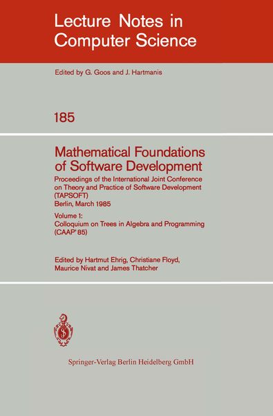 Produktbild: Mathematical Foundations of Software Development. Proceedings of the International Joint Conference on Theory and Practi