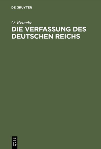 Produktbild: Die Verfassung des Deutschen Reichs