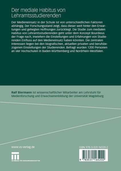 Produktbild: Der mediale Habitus von Lehramtsstudierenden
