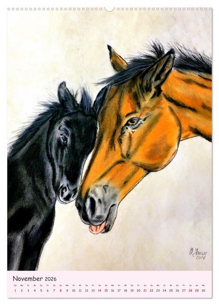 Produktbild: PortraiTierART Zauberhafte Tierzeichnungen (hochwertiger Premium Wandkalender 2026 DIN A2 hoch), Kunstdruck in Hochglanz