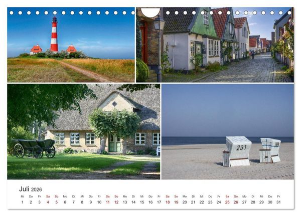 Produktbild: Schleswig-Holsteinische Impressionen (Wandkalender 2026 DIN A4 quer), CALVENDO Monatskalender