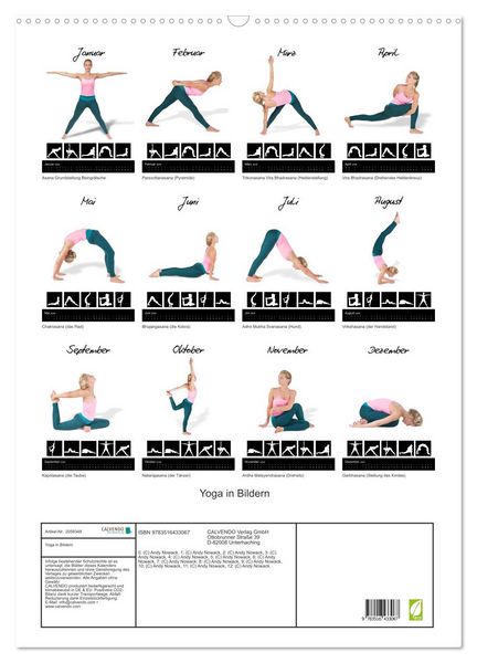 Produktbild: Yoga in Bildern (Wandkalender 2026 DIN A2 hoch), CALVENDO Monatskalender