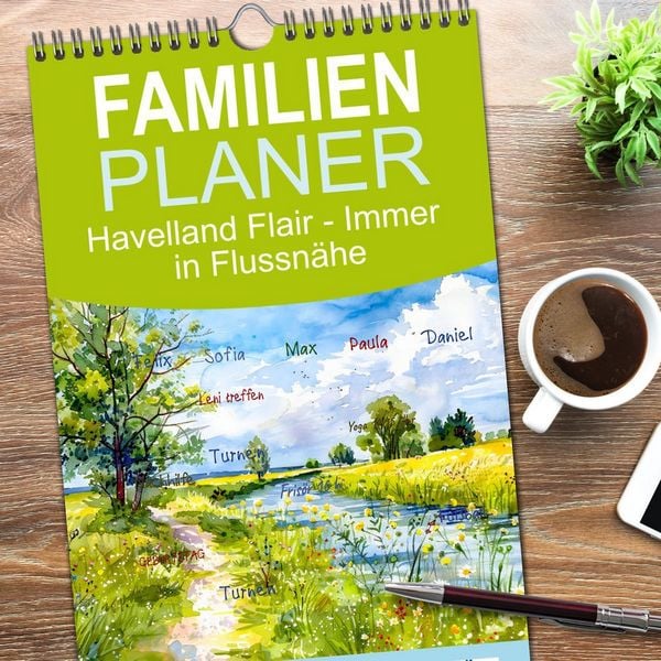Produktbild: Familienplaner 2026 - Havelland Flair - Immer in Flussn&auml;he mit 5 Spalten (Wandkalender, 21 x 45 cm) CALVENDO