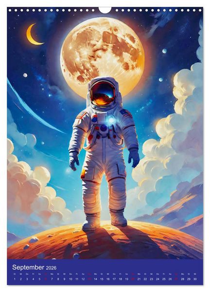 Produktbild: Astronauten. Auf Entdeckungsreise in fremde Galaxien (Wandkalender 2026 DIN A3 hoch), CALVENDO Monatskalender
