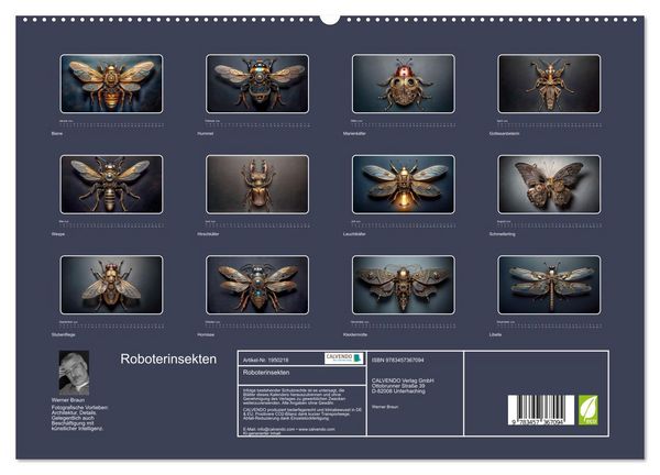 Produktbild: Roboterinsekten (hochwertiger Premium Wandkalender 2026 DIN A2 quer), Kunstdruck in Hochglanz