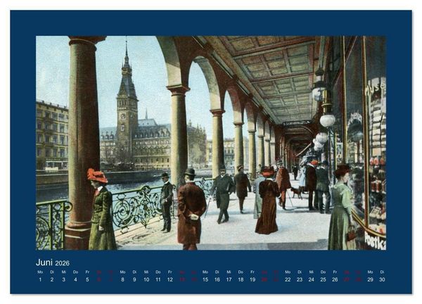 Produktbild: Lebendiges Hamburg von 1888 bis 1918 (Wandkalender 2026 DIN A4 quer), CALVENDO Monatskalender