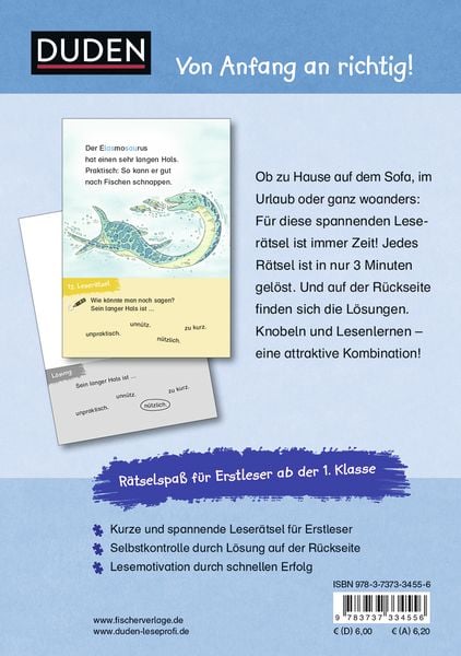 Duden Leseprofi – 3-Minuten-Leserätsel für Erstleser: Vorsicht, Dinos!