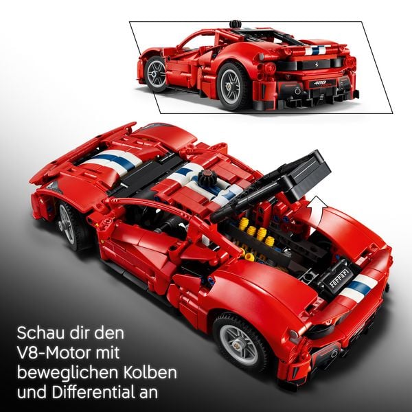 Produktbild: LEGO Technic 42235 Ferrari 488 PISTA Auto, Bauspielzeug f&uuml;r Kinder ab 9 Jahren, Ferrari-Merch