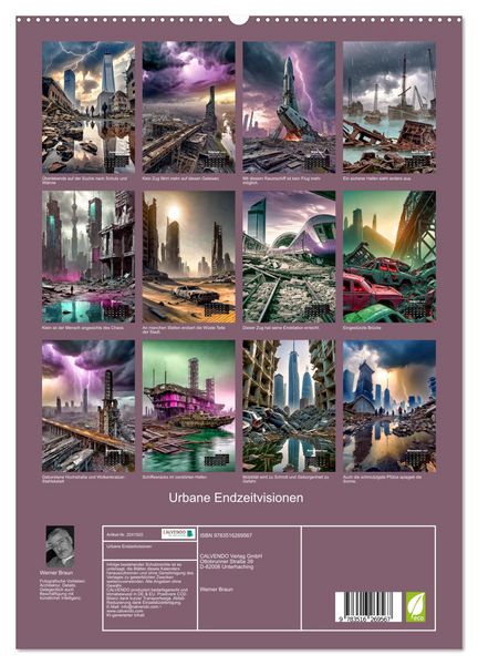 Produktbild: Urbane Endzeitvisionen (hochwertiger Premium Wandkalender 2026 DIN A2 hoch), Kunstdruck in Hochglanz
