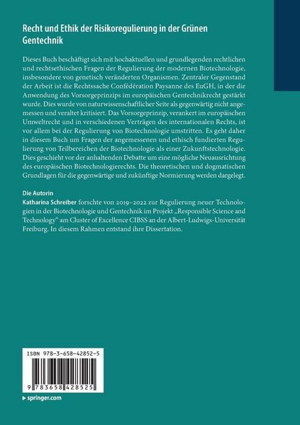 Produktbild: Recht und Ethik der Risikoregulierung in der Gr&uuml;nen Gentechnik
