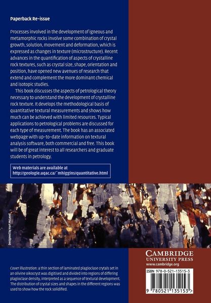 Produktbild: Quantitative Textural Measurements in Igneous and Metamorphic Petrology