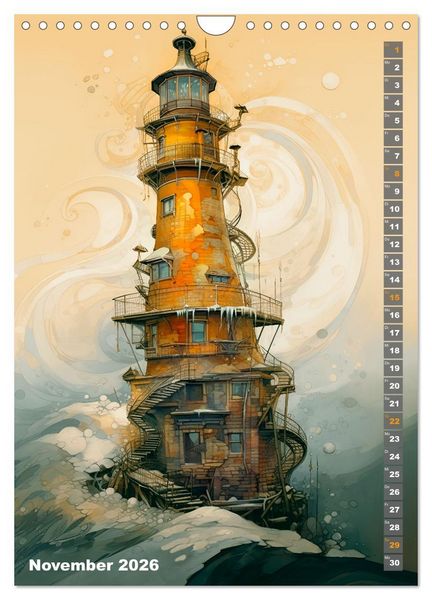 Produktbild: W&auml;chter der Meere - Surreale Architektur (Wandkalender 2026 DIN A4 hoch), CALVENDO Monatskalender