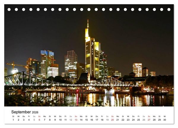 Produktbild: Frankfurt Skyline von Petrus Bodenstaff (Tischkalender 2026 DIN A5 quer), CALVENDO Monatskalender