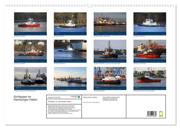 Produktbild: Schlepper im Hamburger Hafen (Wandkalender 2026 DIN A2 quer), CALVENDO Monatskalender