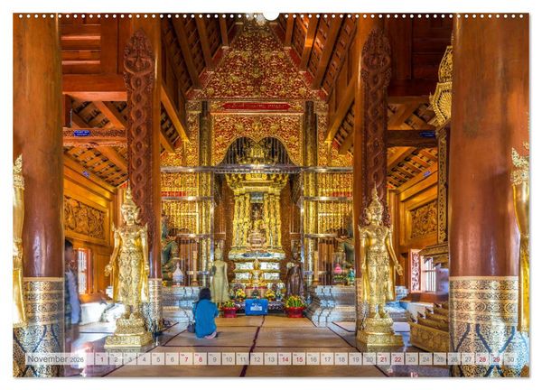Produktbild: BUDDHA - Buddhistische Tempel in Nordthailand (Wandkalender 2026 DIN A2 quer), CALVENDO Monatskalender