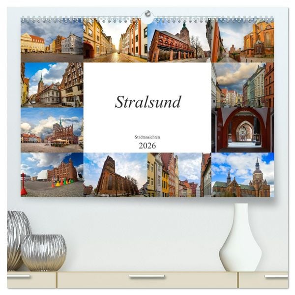 Produktbild: Stralsund Stadtansichten (hochwertiger Premium Wandkalender 2026 DIN A2 quer), Kunstdruck in Hochglanz