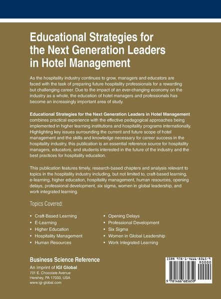 Produktbild: Educational Strategies for the Next Generation Leaders in Hotel Management