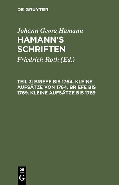 Produktbild: Briefe bis 1764. Kleine Aufs&auml;tze von 1764. Briefe bis 1769. Kleine Aufs&auml;tze bis 1769